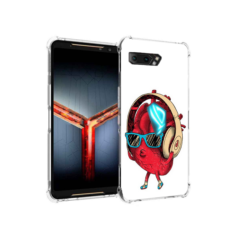 

Чехол MyPads Tocco для Asus ROG Phone 2 слушай сердце, Прозрачный, Tocco