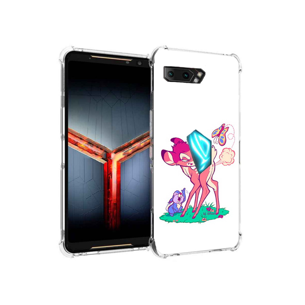 

Чехол MyPads Tocco для Asus ROG Phone 2 смешной олененок, Прозрачный, Tocco