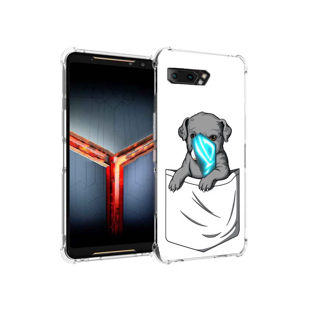 

Чехол MyPads Tocco для Asus ROG Phone 2 собачка в кармане, Прозрачный, Tocco