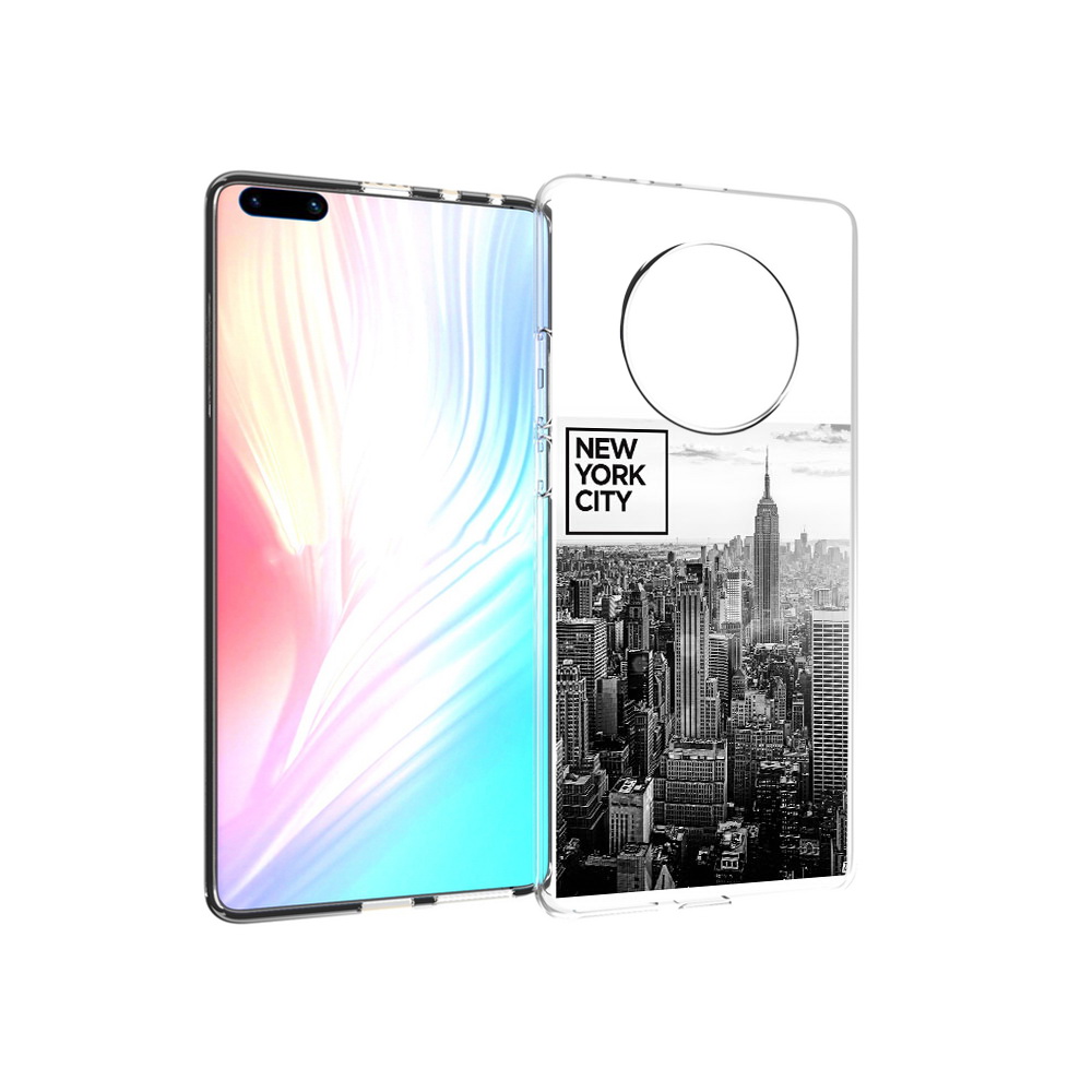 

Чехол MyPads Tocco для Huawei Mate 40 Pro черно белый ньюерк, Прозрачный, Tocco