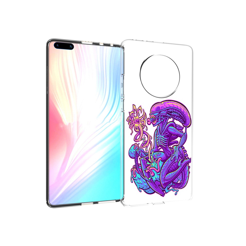 

Чехол MyPads Tocco для Huawei Mate 40 Pro чужой фиолетовый цвет, Прозрачный, Tocco