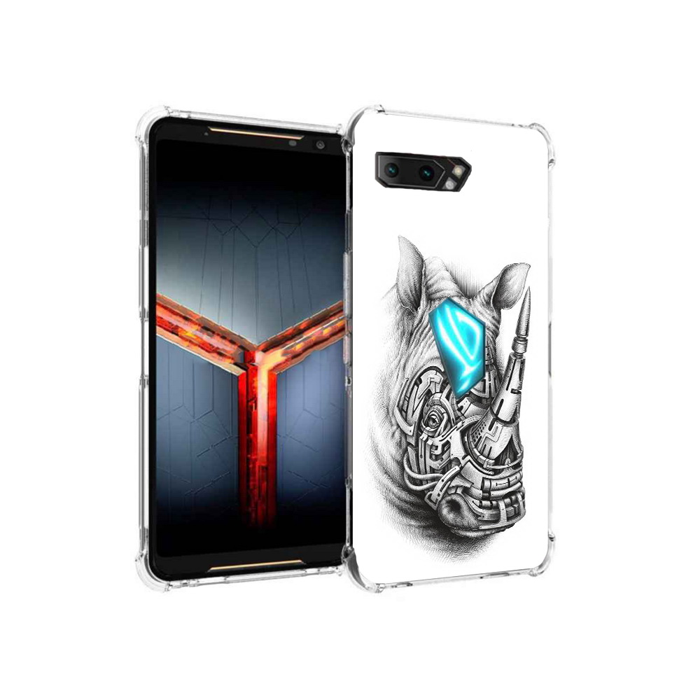 

Чехол MyPads Tocco для Asus ROG Phone 2 стальной носорог, Прозрачный, Tocco