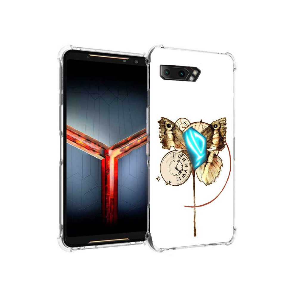 Чехол MyPads Tocco для Asus ROG Phone 2 старинные часы с бабочкой