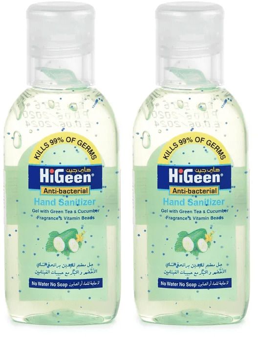 Гель для рук HiGeen Огуречный, антибактериальный с витаминами, 50 мл, 2 шт. антисептический заживляющий гель spot gel
