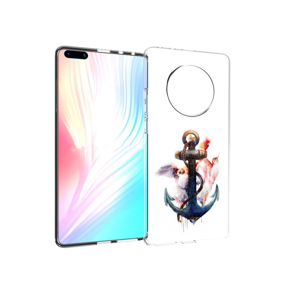 

Чехол MyPads Tocco для Huawei Mate 40 Pro якорь с птицами, Прозрачный, Tocco