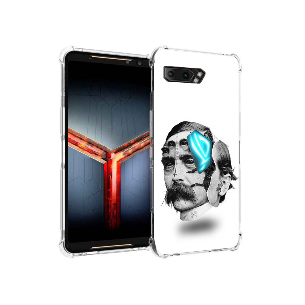 

Чехол MyPads Tocco для Asus ROG Phone 2 страшное лицо мужчины, Прозрачный, Tocco