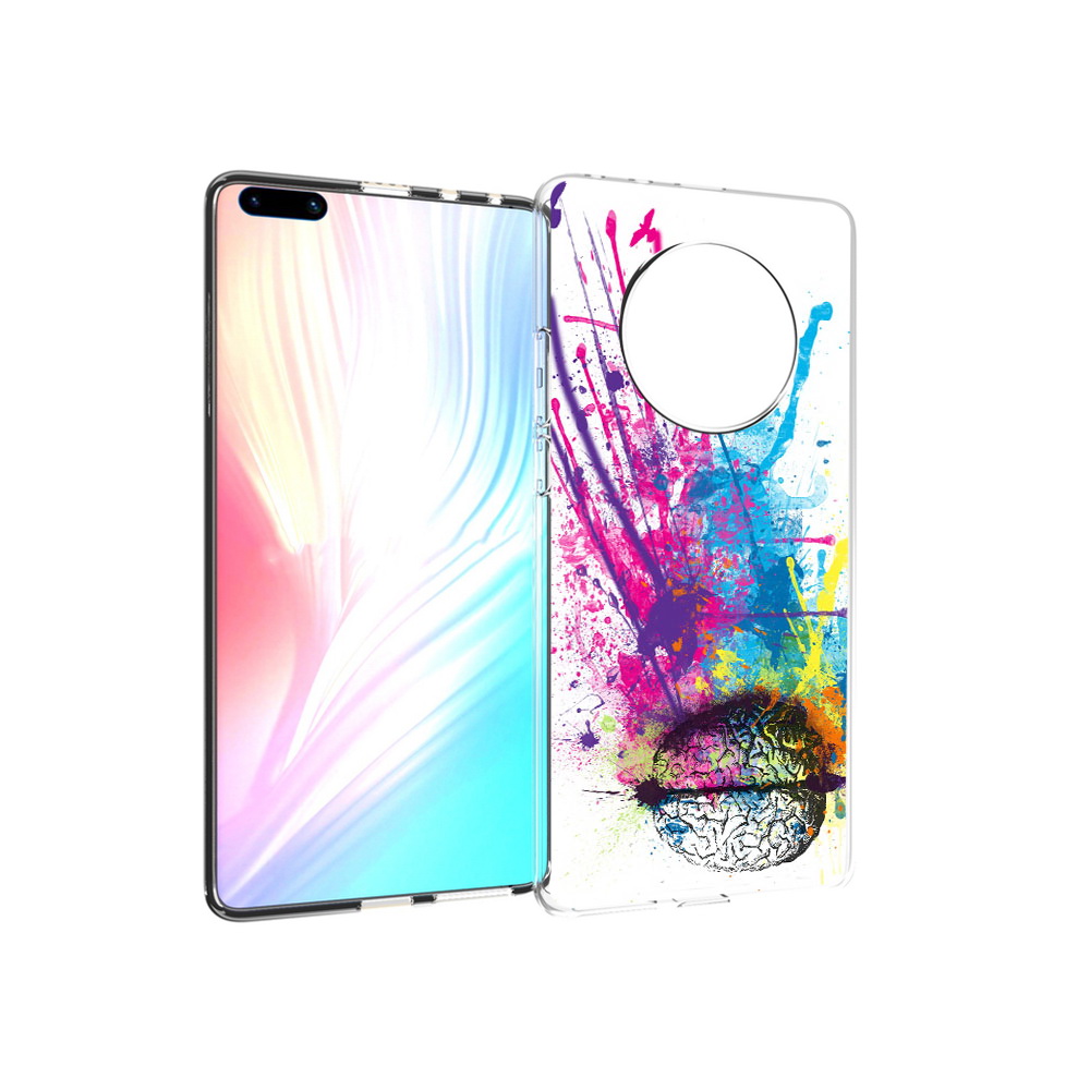 

Чехол MyPads Tocco для Huawei Mate 40 Pro яркий красочный мозг, Прозрачный, Tocco