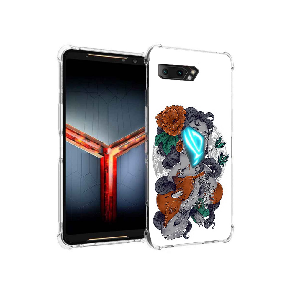 

Чехол MyPads Tocco для Asus ROG Phone 2 темная девушка с лисой, Прозрачный, Tocco