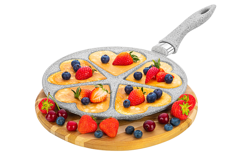 

Сковорода для оладий Elan Gallery Гармония вкуса Серый агат сердце 26 см, несъёмная ручка, Elan Gallery-75