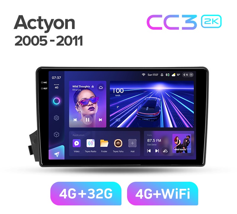 Магнитола TEYES SsangYong ActyonKyronActyon Sport 2005-2011 г CC3 2K 432ГБ 3489000₽