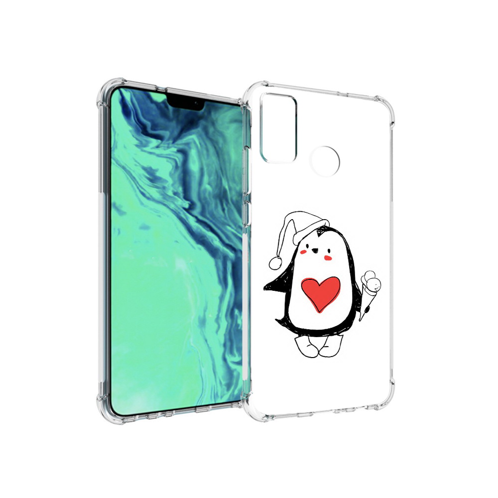 

Чехол MyPads Tocco для Huawei 9X Lite Пингвин с мороженым, Прозрачный, Tocco