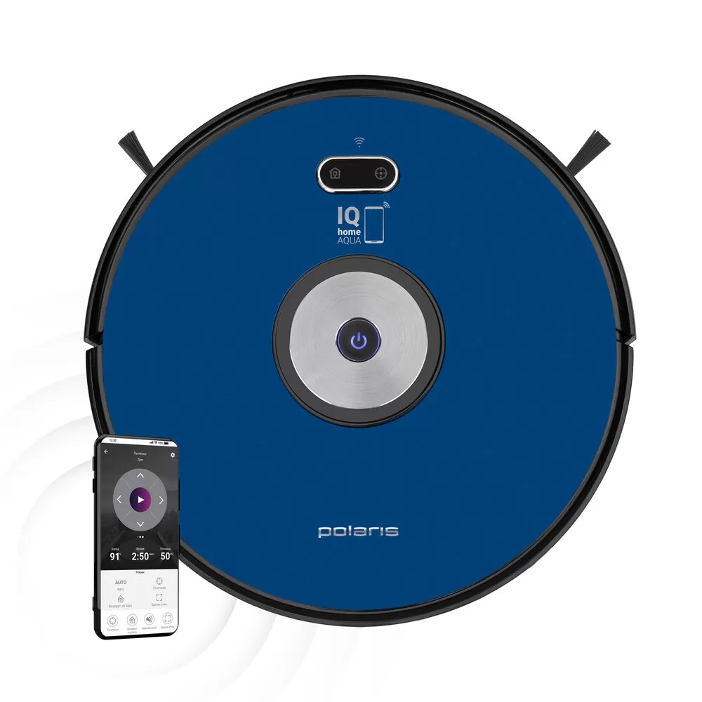 Робот-пылесос Polaris PVCR 3200 IQ Home Aqua синий, черный
