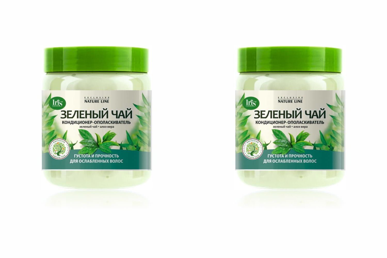 Кондиционер-ополаскиватель Iris для волос Exclusive Nature Line Зеленый чай, 500 мл, 2 шт.