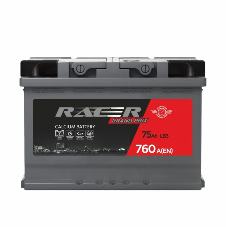 Аккумулятор Racer Grand Prix 75 Lb30 Низк Bl Обр 75Ач 278Х175Х175 13800₽