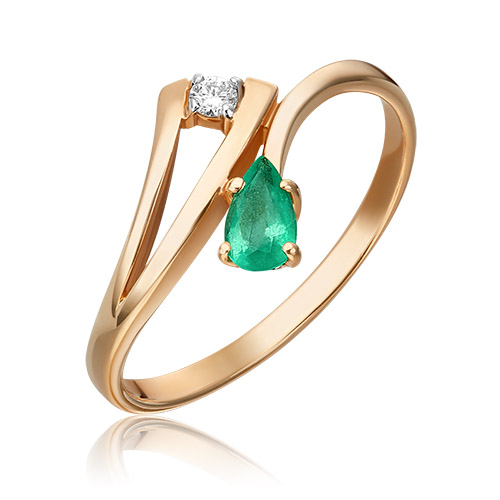

Кольцо из золота с бриллиантом/изумрудом р. 16 PLATINA jewelry 01-0702-00-106-1110-30, 01-0702-00-106-1110-30