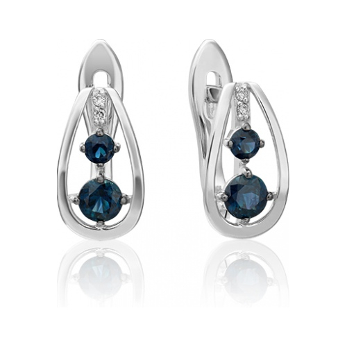 

Серьги из белого золота с сапфиром/бриллиантом PLATINA jewelry 02-0817-00-105-1120-30, 02-0817-00-105-1120-30