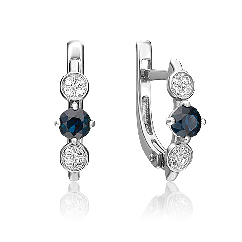 

Серьги из белого золота с сапфиром/бриллиантом PLATINA jewelry 02-0860-00-105-1120-30, 02-0860-00-105-1120-30