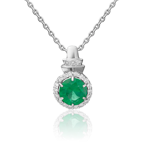 

Кулон из белого золота PLATINA jewelry 03-0415-00-106-1120-30, бриллиант/изумруд, 03-0415-00-106-1120-30