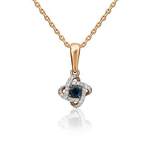 

Кулон из красного золота PLATINA jewelry 03-0490-00-105-1110-30, бриллиант/сапфир, 03-0490-00-105-1110-30