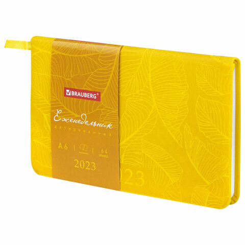 

Еженедельник датированный 2023 А6, BRAUBERG Foliage, 113982