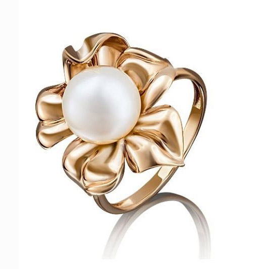 

Кольцо из золота р. 18,5 PLATINA jewelry 01-4820-00-301-1110-31, жемчуг культивированный, 01-4820-00-301-1110-31
