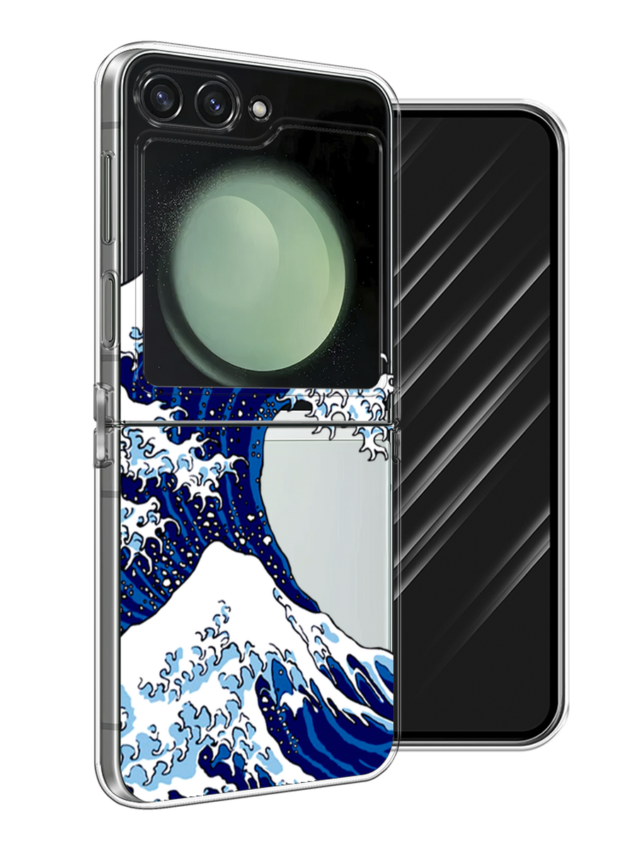 

Чехол Awog на Samsung Galaxy Z Flip 6 "Волна в Канагаве", Синий;белый, 2109750-1