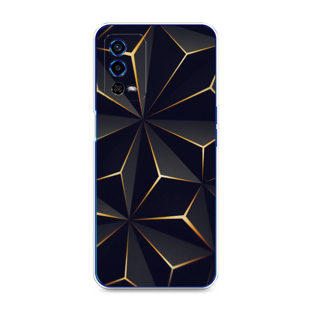 

Чехол для Oppo A55 4G "Черные полигоны", Золотистый;черный, 259150-3