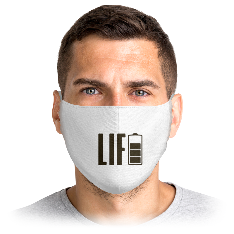 

Многоразовая маска Printio Life на зарядке белая M, Life на зарядке