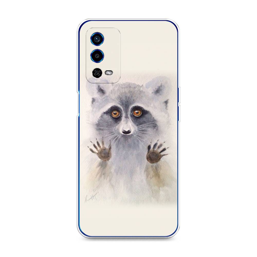 

Чехол для Oppo A55 4G "Енот за стеклом", Бежевый;серый, 259150-4