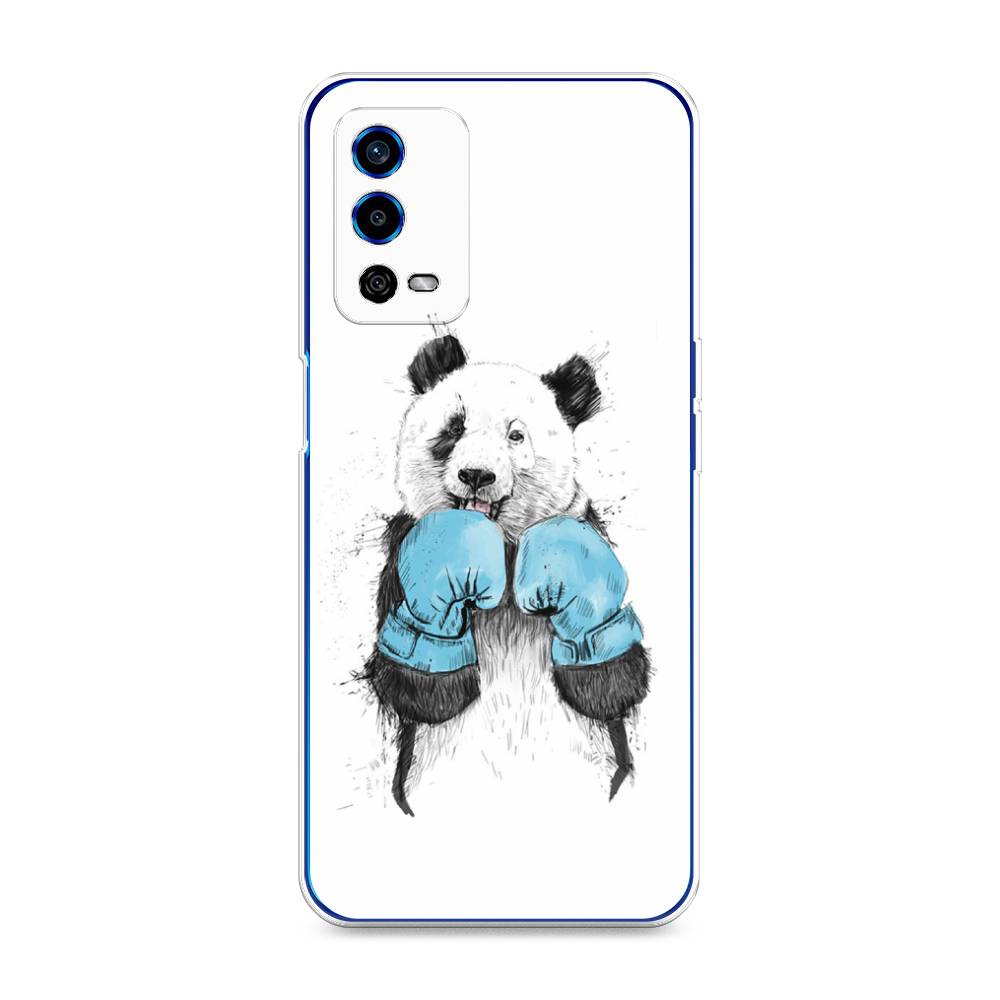 

Чехол для Oppo A55 4G "Панда боксер", Голубой;белый;серый, 259150-1