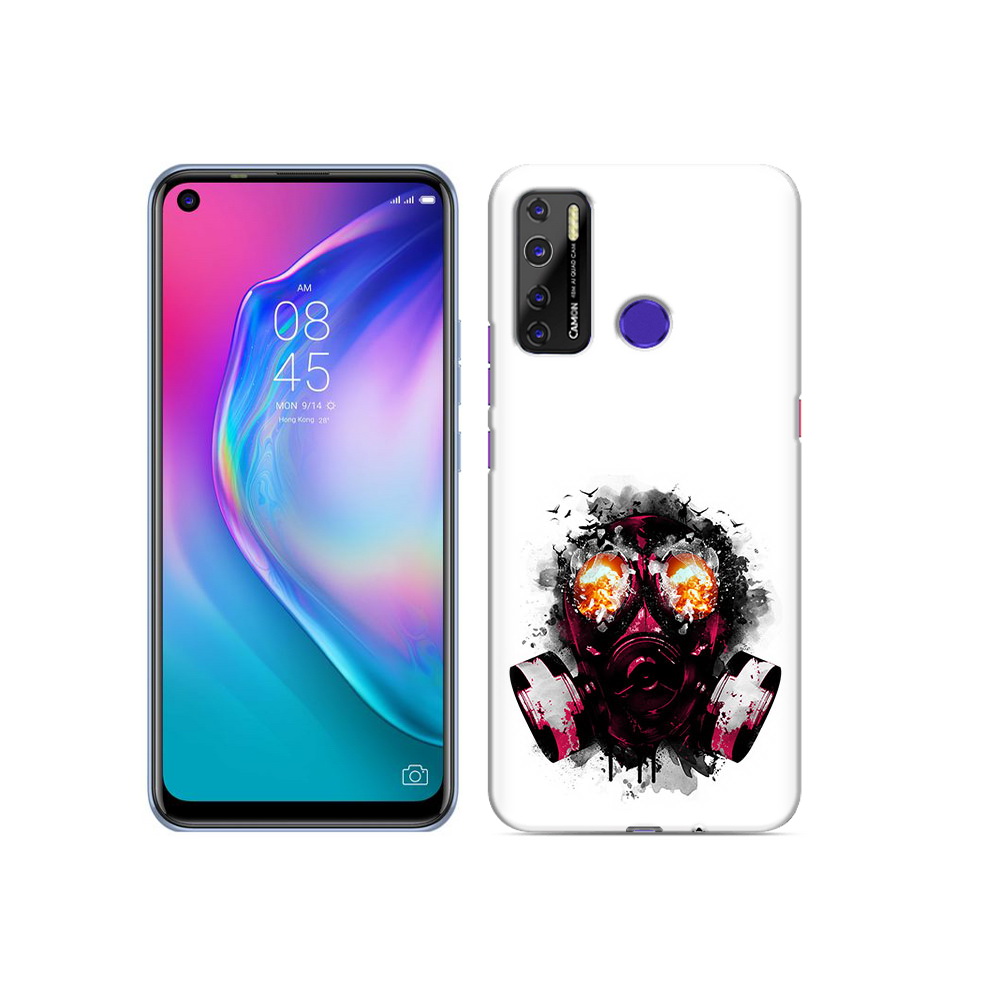 

Чехол MyPads Tocco для Tecno Camon 15 красный противогаз, Прозрачный, Tocco