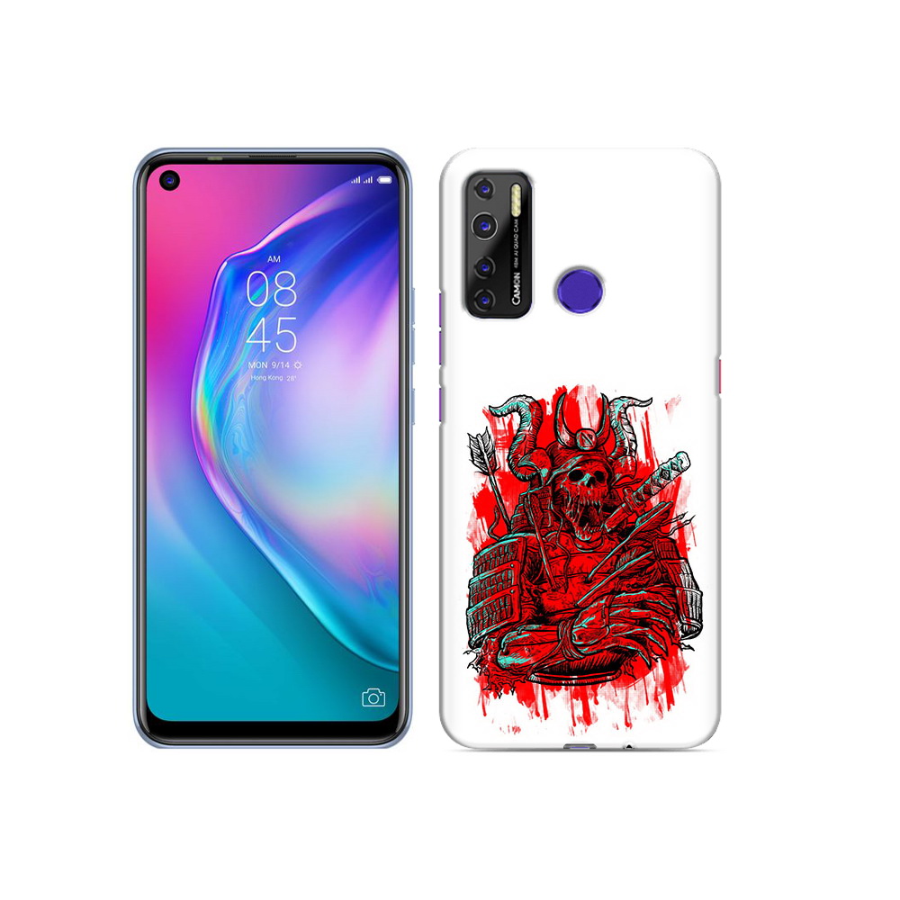 

Чехол MyPads Tocco для Tecno Camon 15 красный скелет воин, Прозрачный, Tocco
