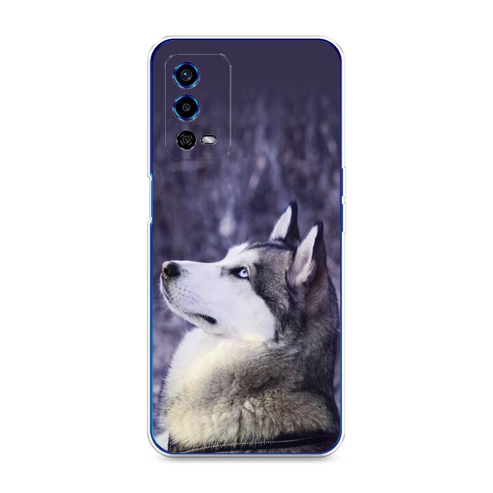 

Чехол для Oppo A55 4G "Хаски 1", Фиолетовый;белый, 259150-1