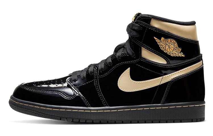 

Кеды унисекс Jordan Air Jordan 1 High Og Black Gold черные 44.5 EU, Черный, Air Jordan 1 High Og Black Gold