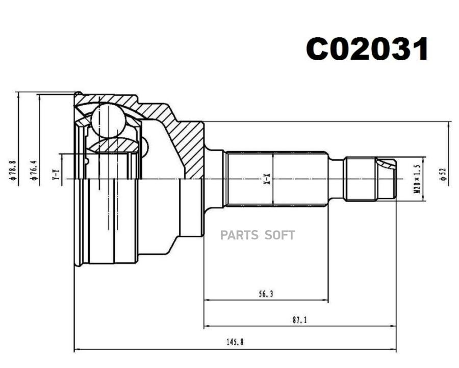 ШРУС внешний передний C02031