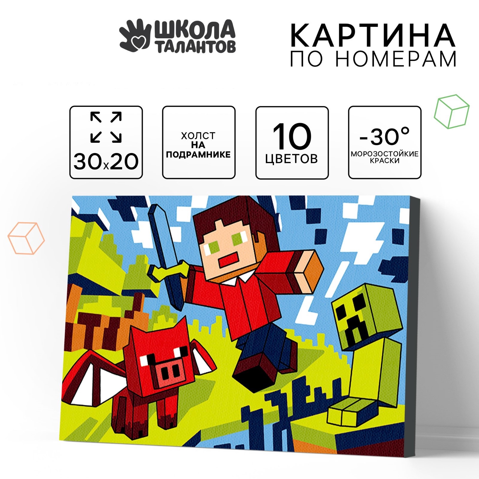 

Картина по номерам Школа талантов Майнкрафт, 20х30 см, Маинкрфат