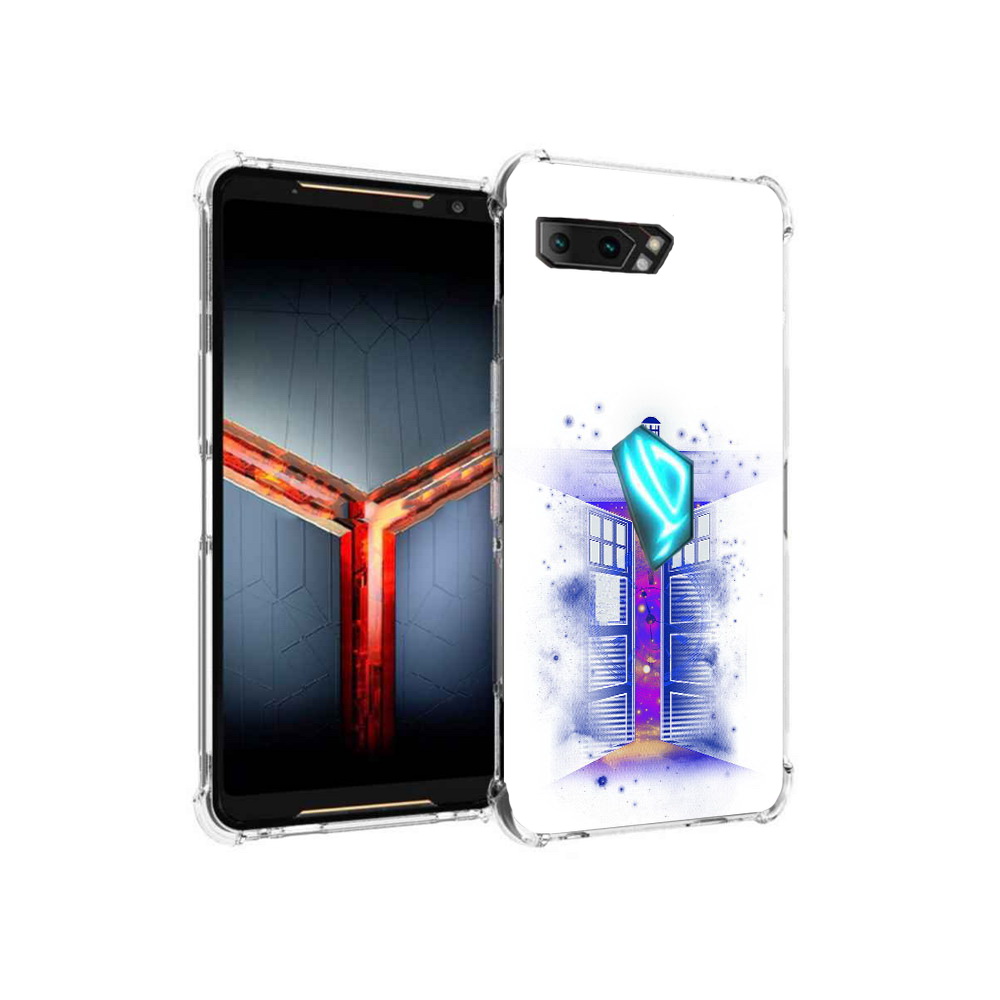 

Чехол MyPads Tocco для Asus ROG Phone 2 фиолетовый уголок абстракция, Прозрачный, Tocco