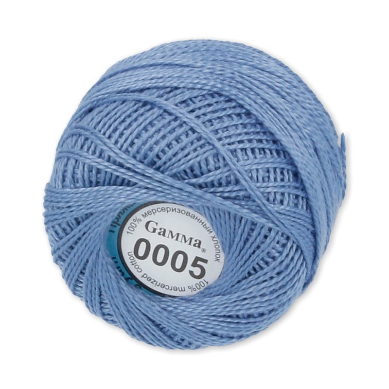 

Gamma Ирис, 100% хлопок, 10х10 г, 82 м+-3 м, №0005, светлый синий