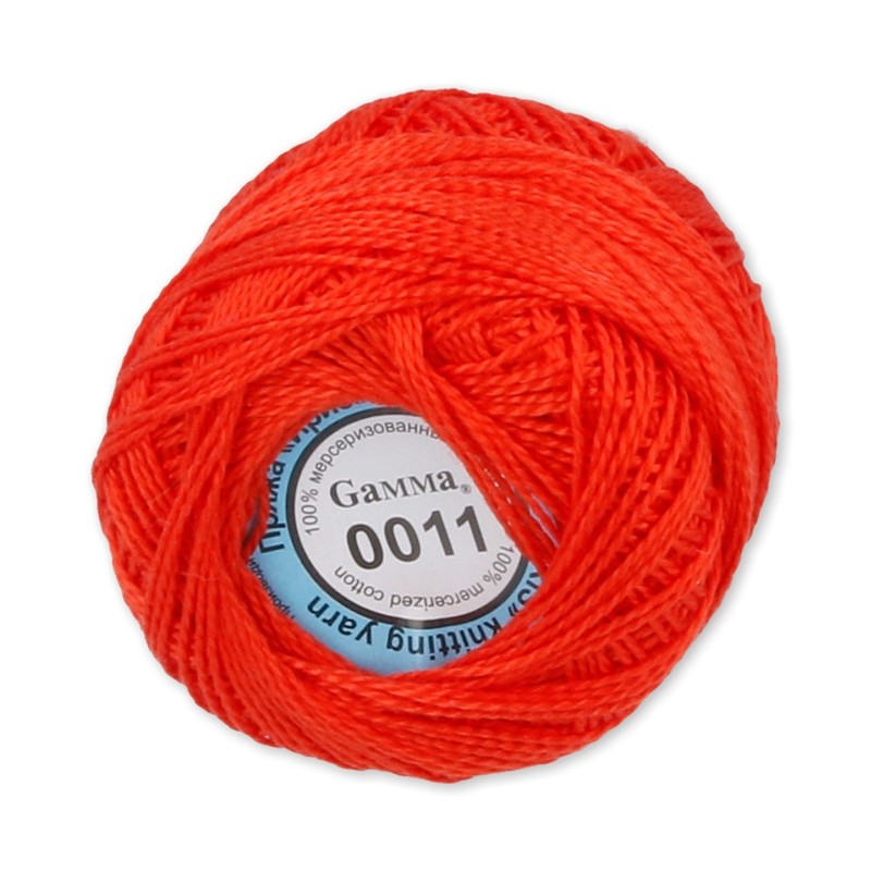 

Gamma Ирис, 100% хлопок, 10х10 г, 82 м+-3 м, №0011, оранжево-красный