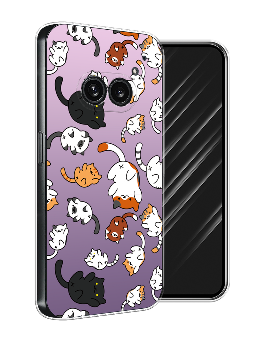 

Чехол Awog на Nothing Phone 2a "Котопад", Фиолетовый;белый, 3300350-1