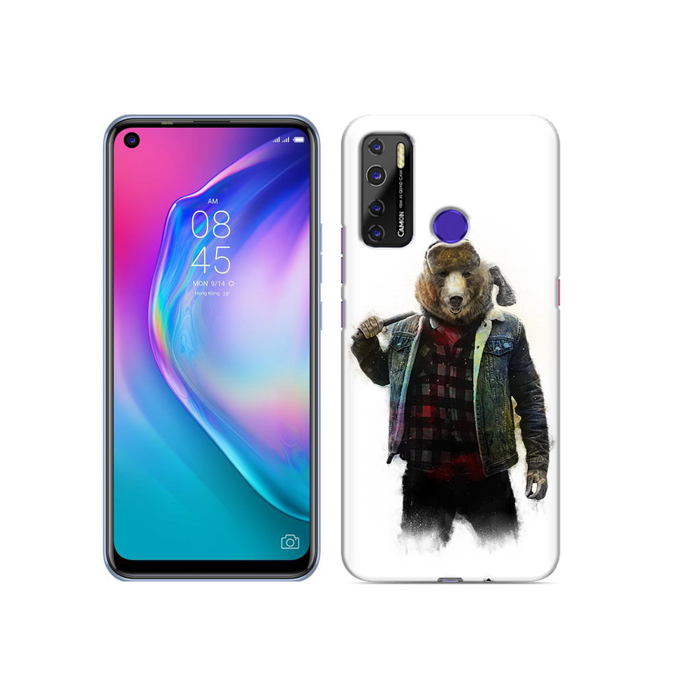 

Чехол MyPads Tocco для Tecno Camon 15 медведь с топором, Прозрачный, Tocco