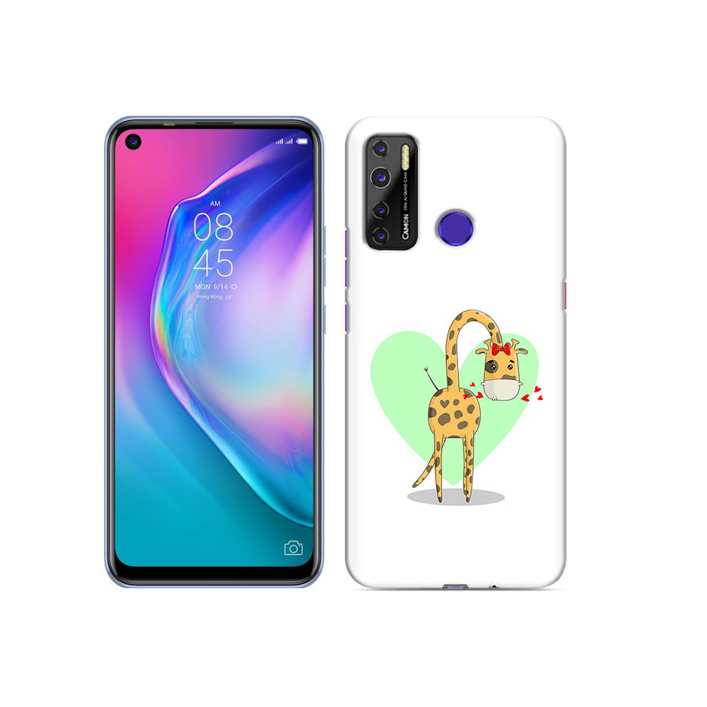 

Чехол MyPads Tocco для Tecno Camon 15 Влюбленный жираф 14 февраля, Прозрачный, Tocco