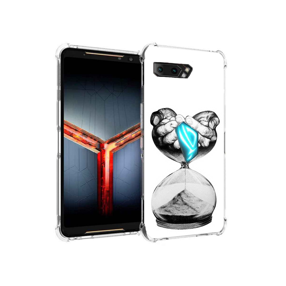 Чехол MyPads Tocco для Asus ROG Phone 2 часы жизни черно белый