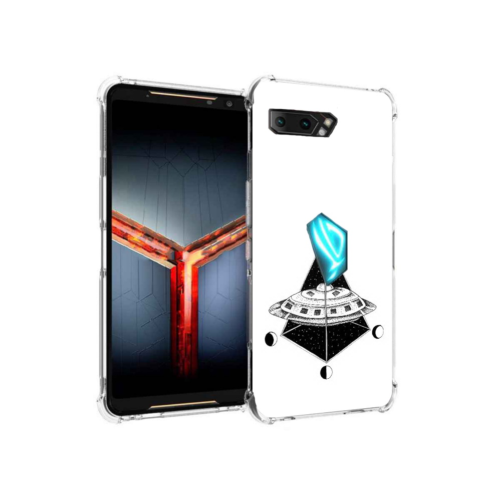 

Чехол MyPads Tocco для Asus ROG Phone 2 черно белая летающая тарелка, Прозрачный, Tocco