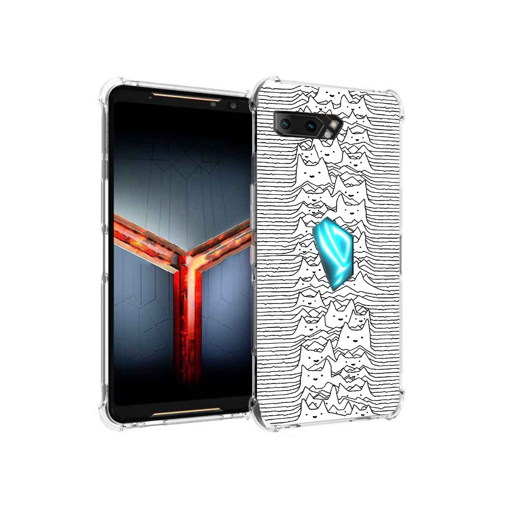 

Чехол MyPads Tocco для Asus ROG Phone 2 черно белые коты 3D, Прозрачный, Tocco