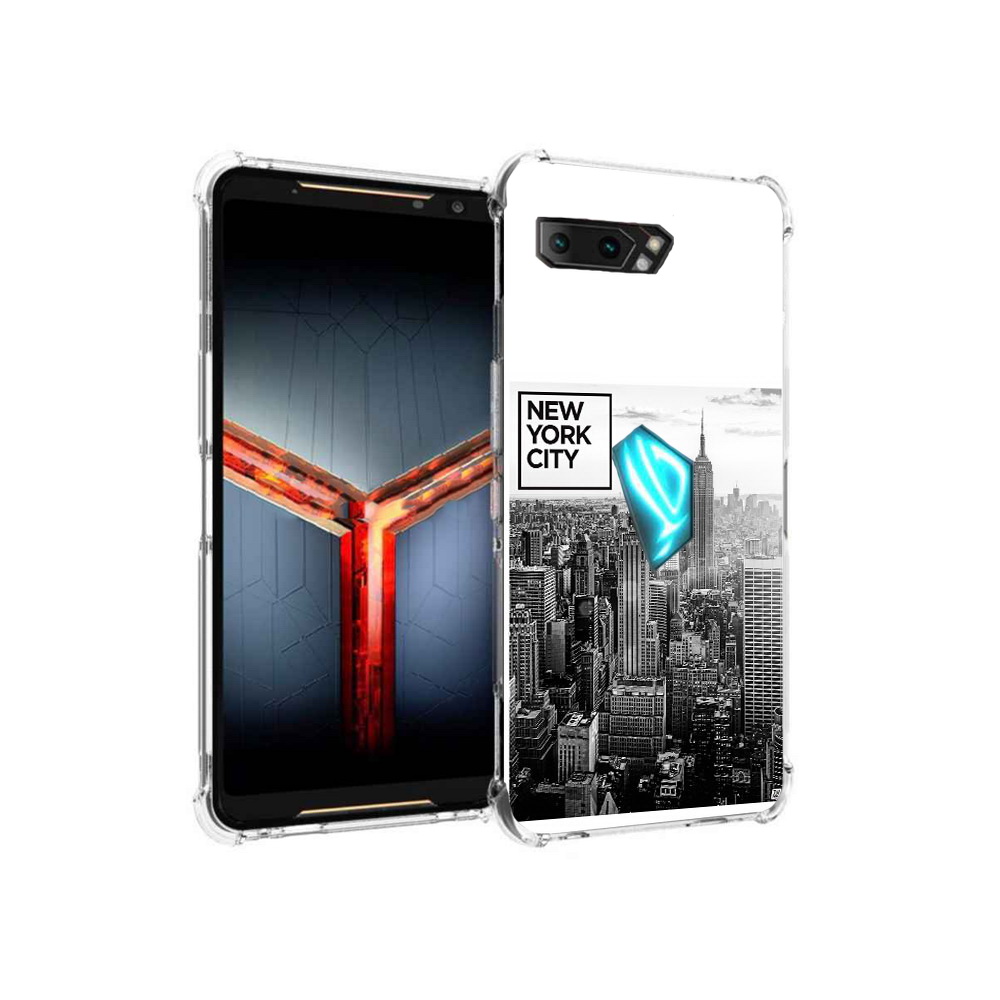 

Чехол MyPads Tocco для Asus ROG Phone 2 черно белый ньюерк, Прозрачный, Tocco