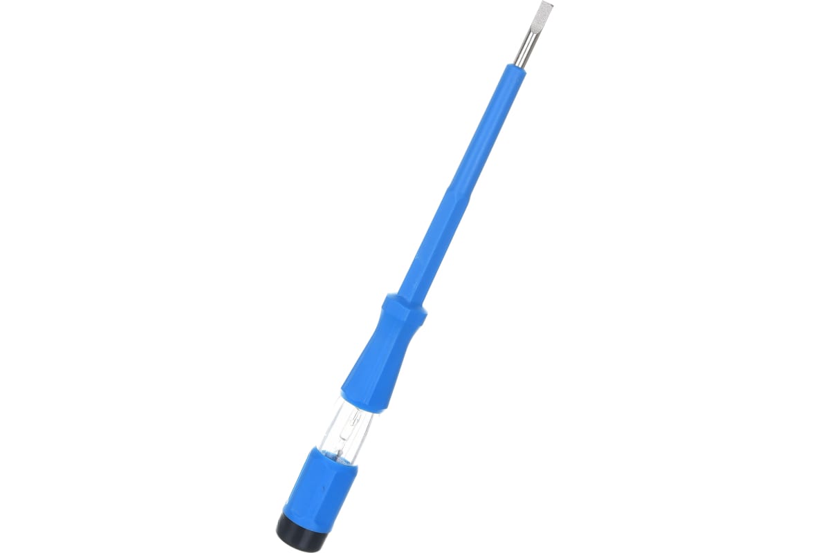 фото Индикаторная отвертка-пробник uniel uvt-m15 шлицевая, 190 мм, 600 в, blue ul-00008481