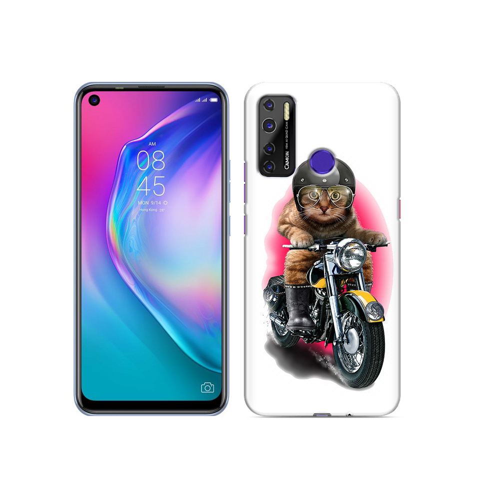 

Чехол MyPads Tocco для Tecno Camon 15 мото-кот, Прозрачный, Tocco
