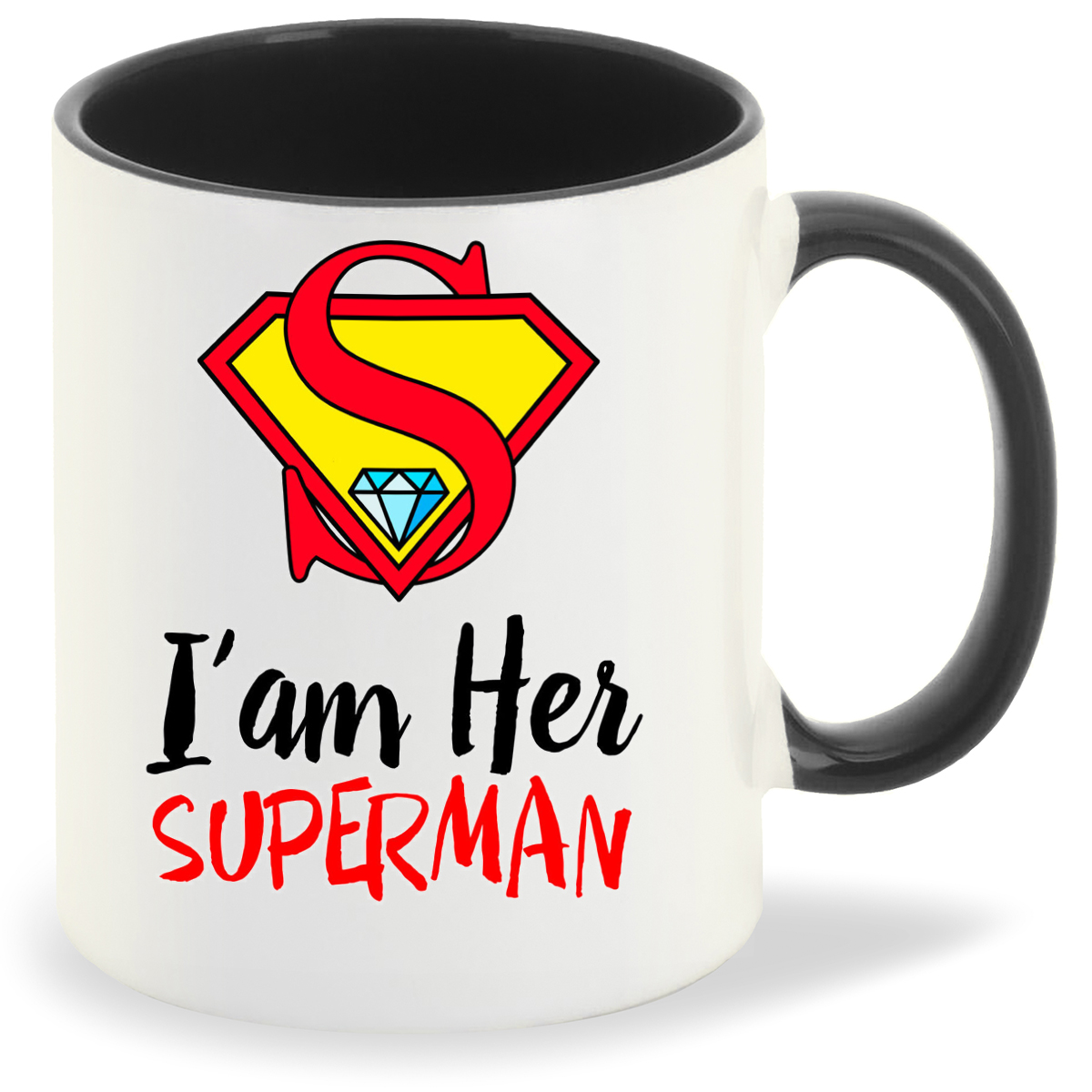 фото Кружка черная coolpodarok i am her superman