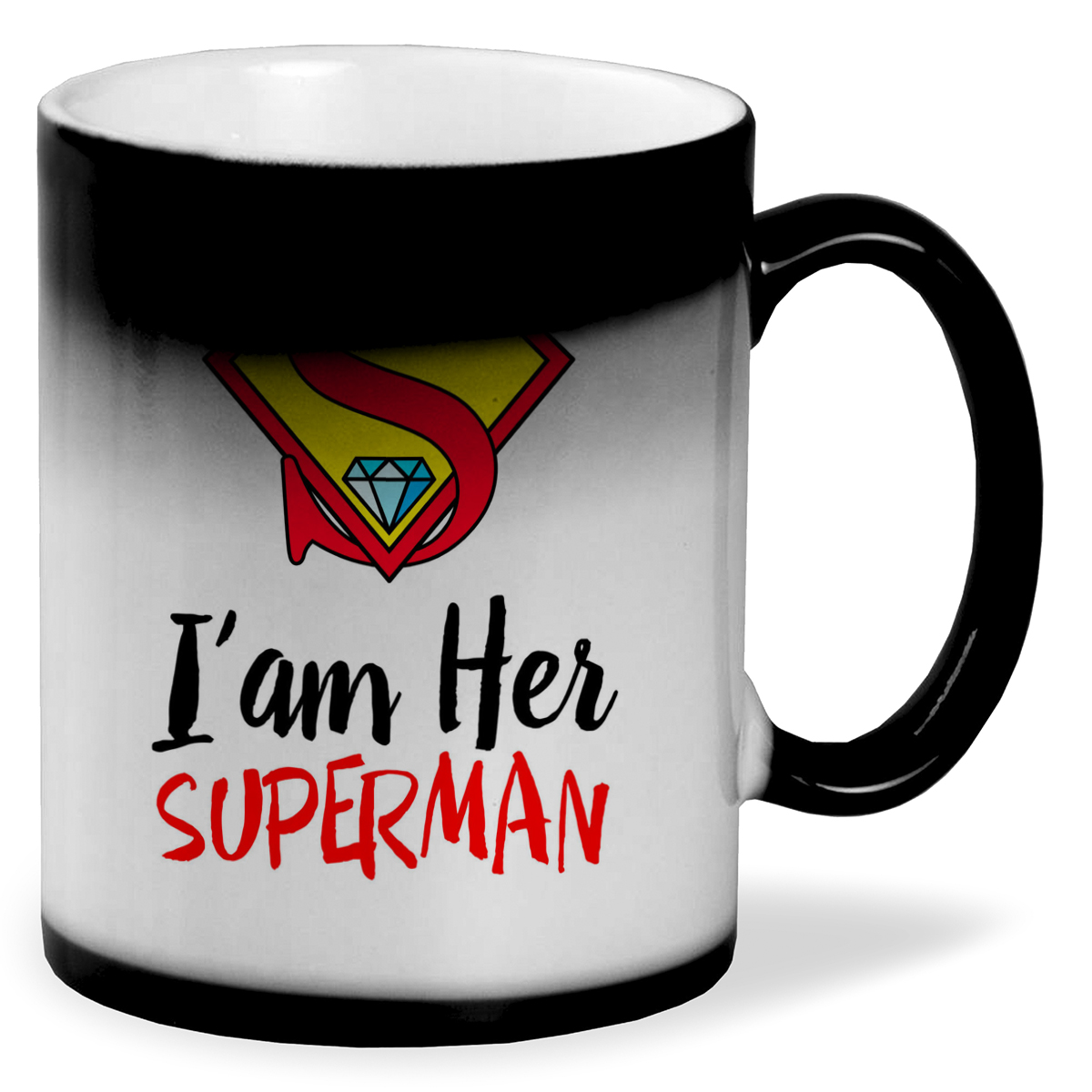 

Кружка хамелеон черный CoolPodarok I AM HER SUPERMAN